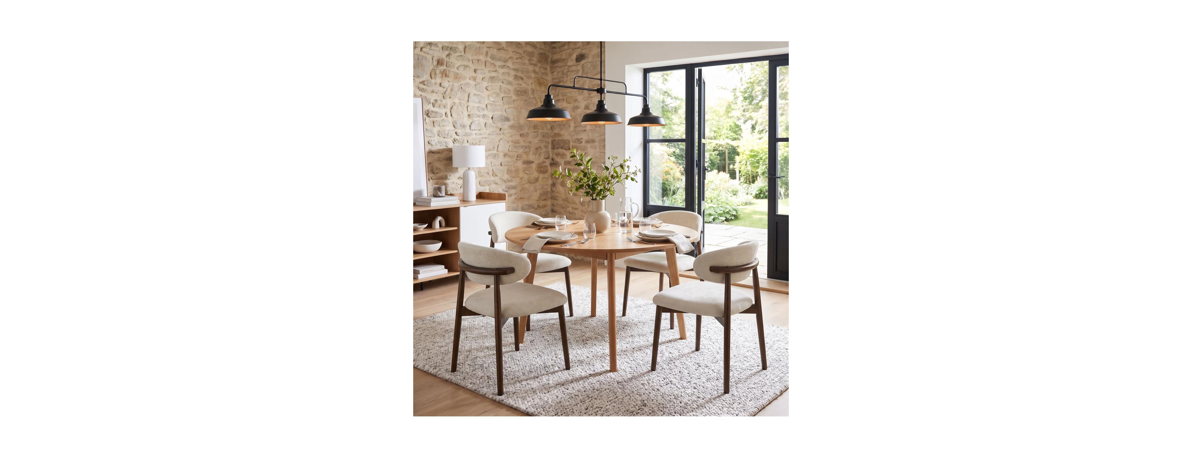 Streamdale Furniture Set of 4 Solid Wood Minimalist Farmhouse Dining Chairs