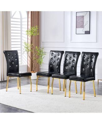 Set of 4 Retro Alligator-Skin Dining Chairs