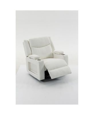Extra Wide Power Swivel Recliner with Heat and Massage and USB Ports