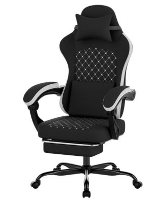 Ergonomic Gaming Chair with Massage, Footrest and Lumbar Support