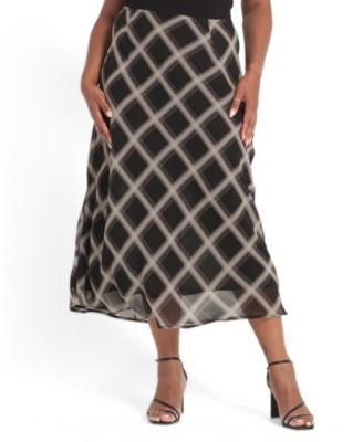 Women's Cameron Check A-Line Elasticated Midi Skirt