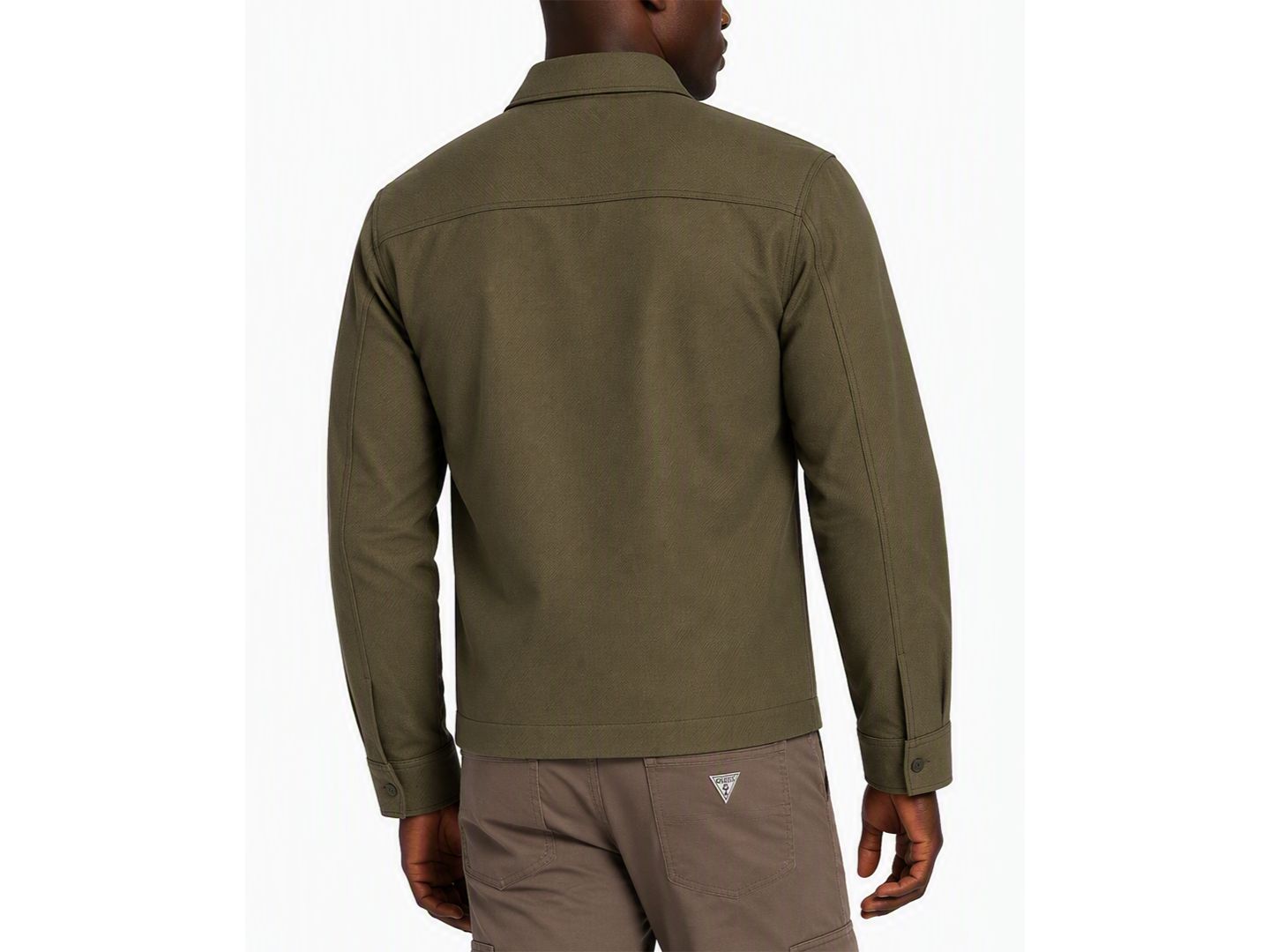 Мужские куртки GUESS Samoa Long-Sleeve Regular-Fit Shacket, цвет: Lizard — фото 3