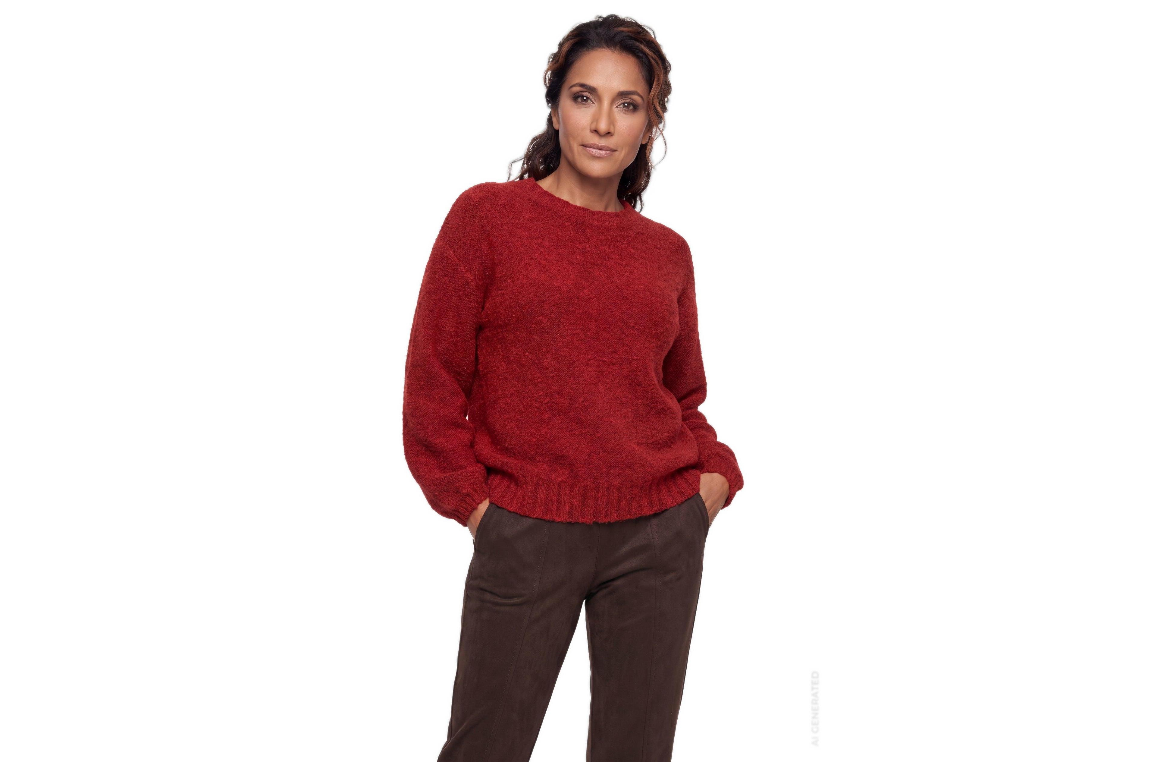 Olsen Women's Henny Boucle-Knit Dropped-Shoulder Pullover Sweater