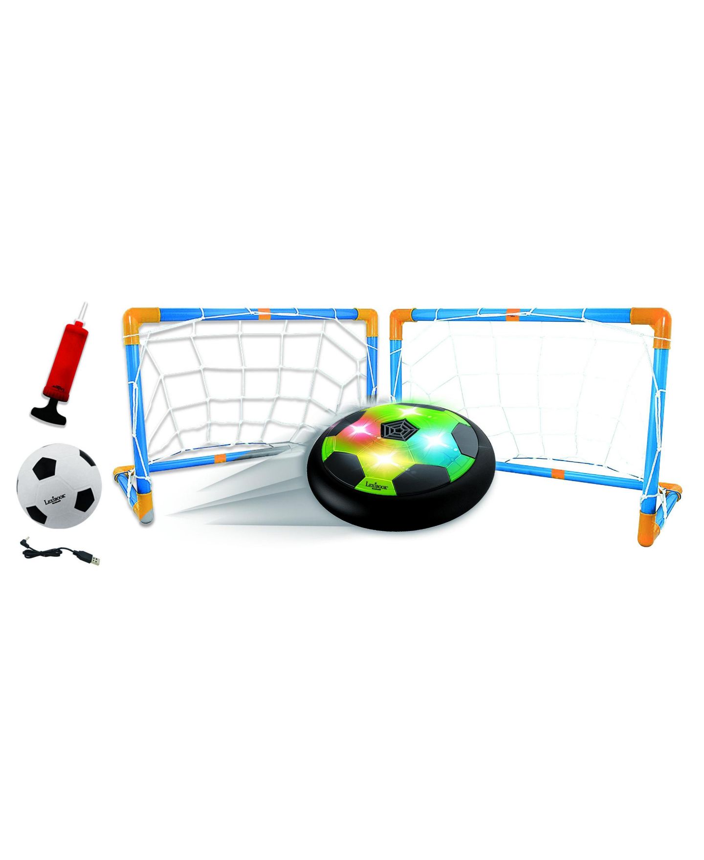 Детские игрушки Lexibook Aerofoot Hovercraft Soccer Disc, 2 Goals, Pump and Ball, Glides Easily, Light Effects, Rechargeable, JG981 — фото 2
