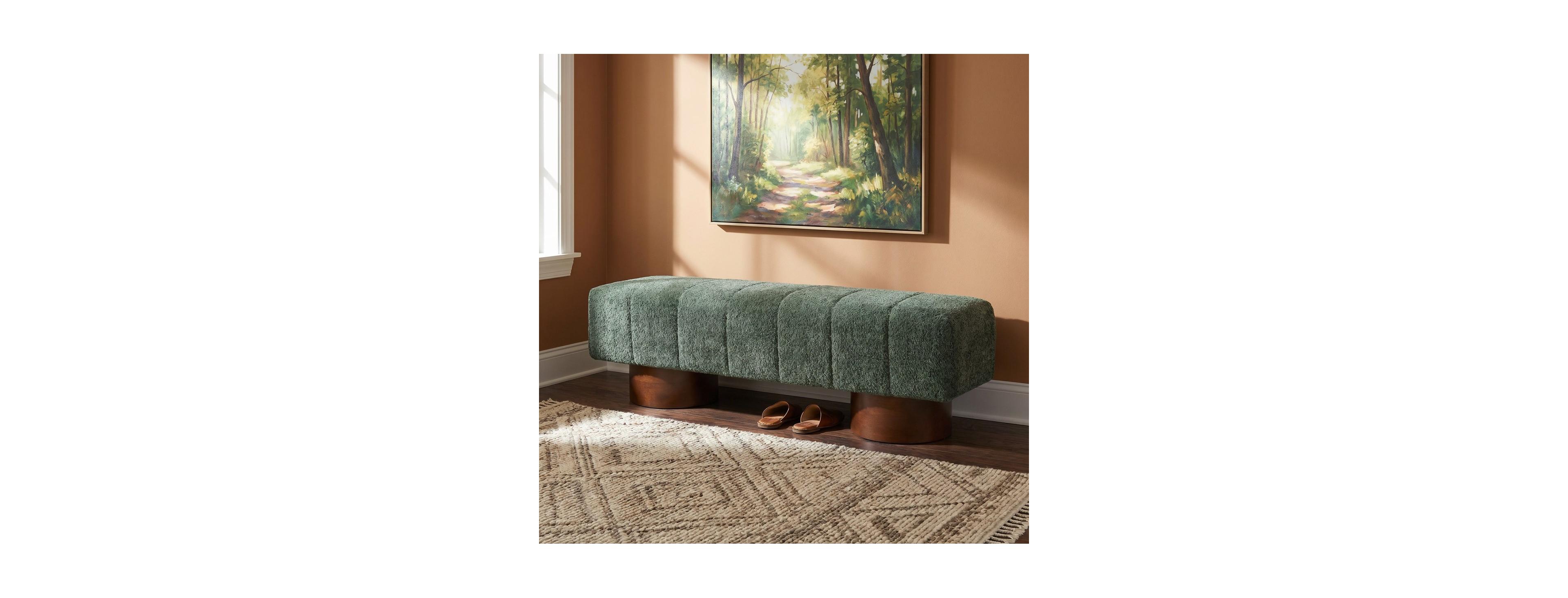 Streamdale Furniture Boucle Upholstered 61" Modern Dining Bench