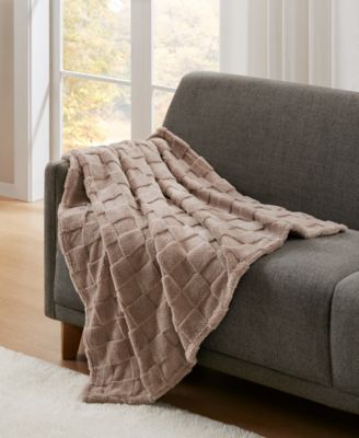 Cozy Check Jacquard Sherpa Throw, 50" x 60"
