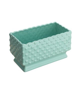 Ceramic Hobnail Planter with Scalloped Edge and Polka Dots