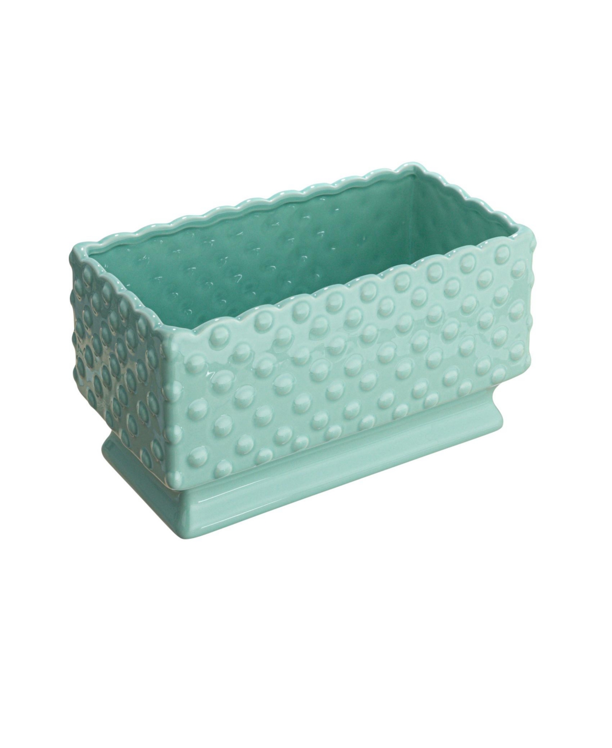 Storied Home Ceramic Hobnail Planter with Scalloped Edge and Polka Dots