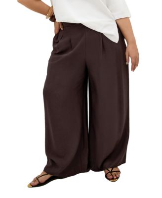 Plus Size Alexi Wide-Leg Elastic-Waist Pants