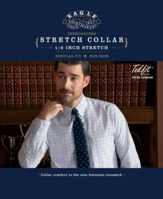 Eagle Men's Big & Tall Classic-Fit Stretch Collar Non-Iron Solid Dress Shirt