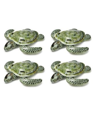 Realistic Sea Turtle Inflatable Ride On Pool Float with Handles (4 Pack)