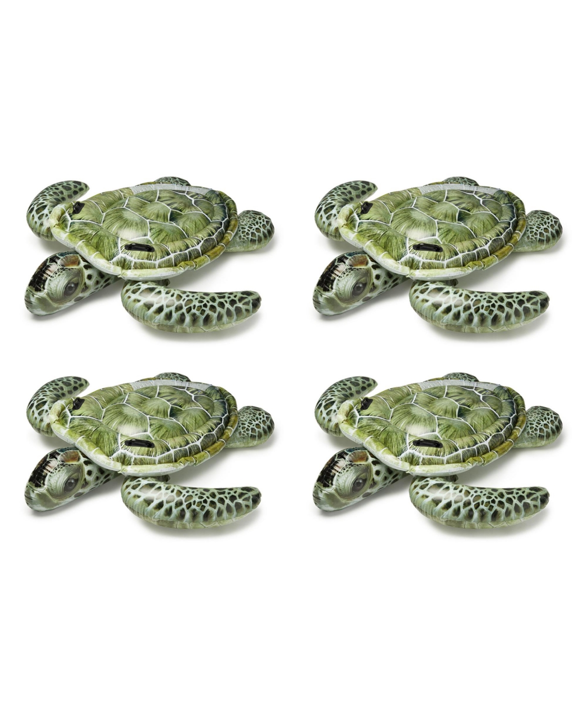 Intex Realistic Sea Turtle Inflatable Ride On Pool Float with Handles (4 Pack)