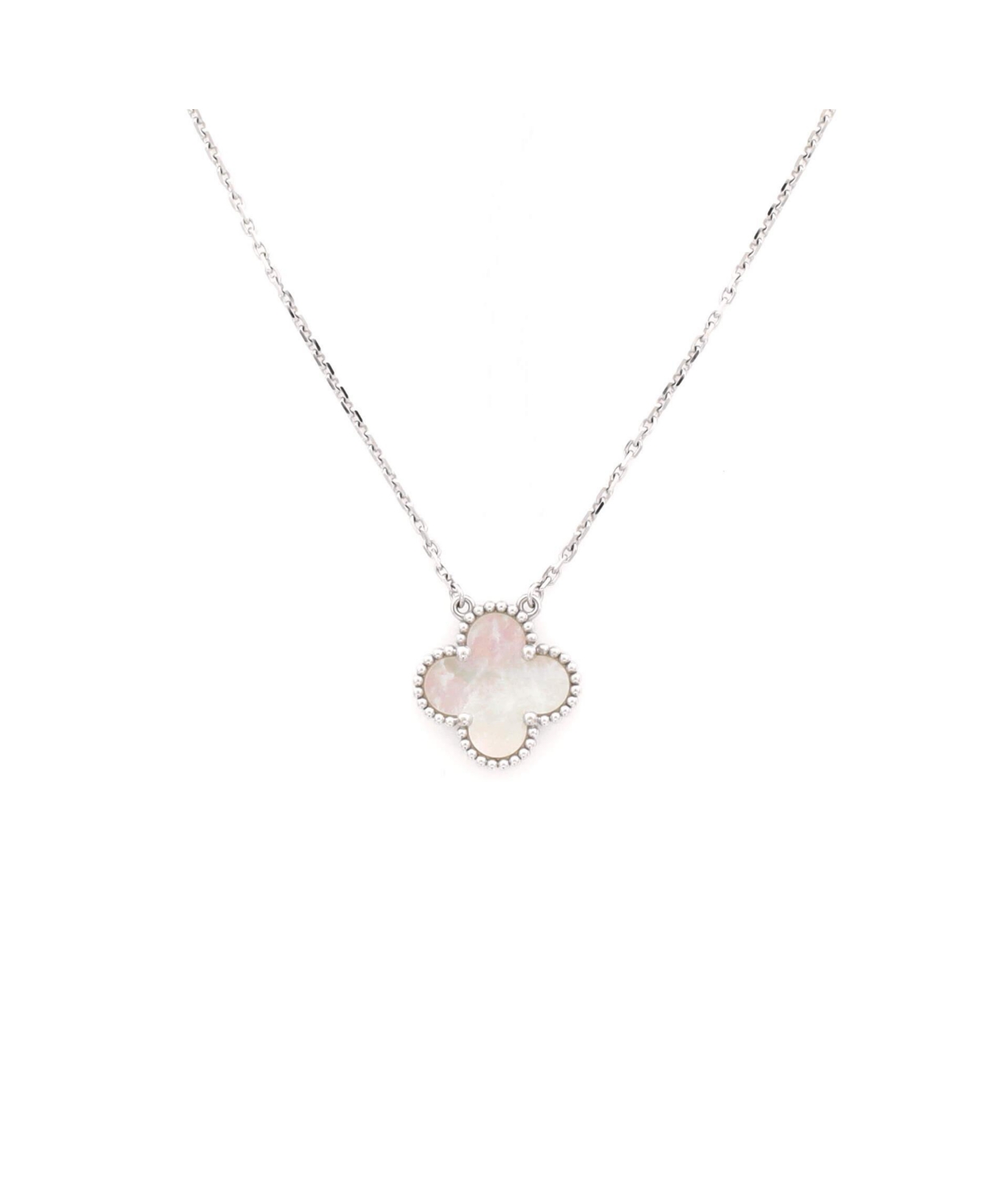 Pre-Owned Van Cleef and Arpels Vintage Alhambra Pendant Necklace - 18k white gold