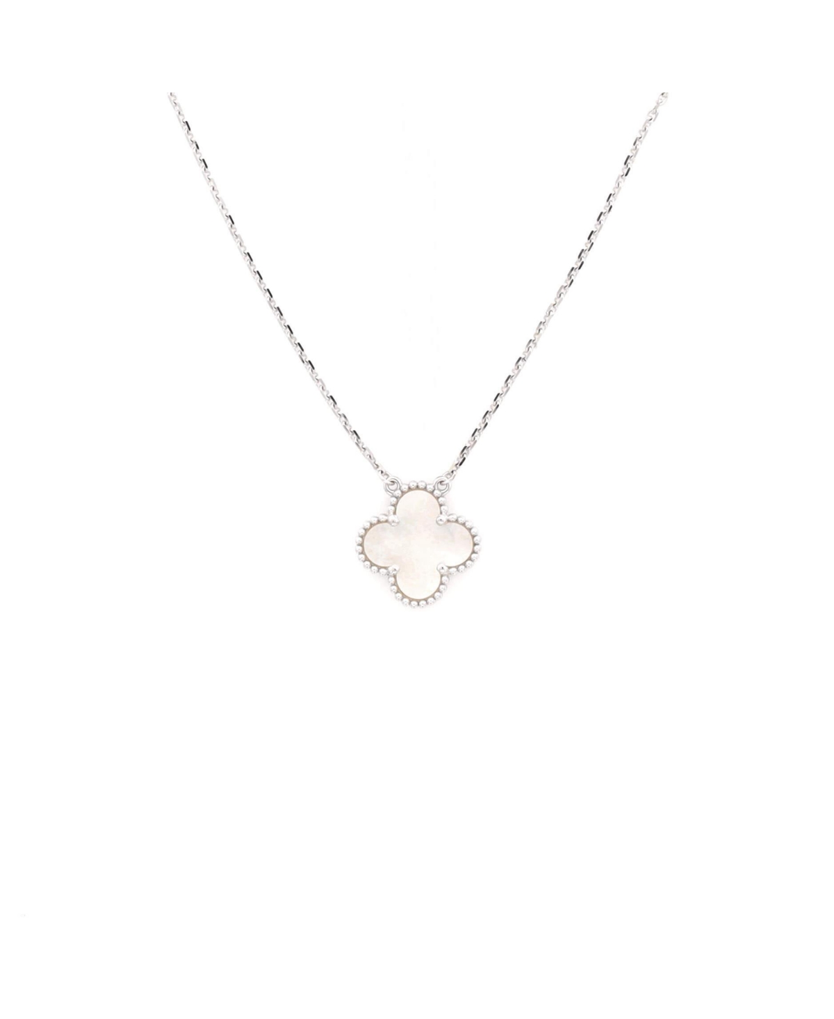 Pre-Owned Van Cleef and Arpels Vintage Alhambra Pendant Necklace - 18k white gold