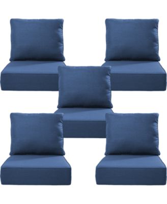 24"x24"x6" Patio Thick Cushions and Pillows Set - Deep Seat Indoor/Outdoor Water and Fade Resistant