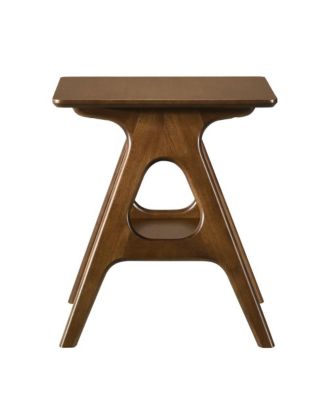 Arona Mid-Century Modern Wood End Table with Shelf