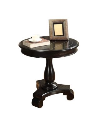 Rene Round Wood Pedestal Side Table