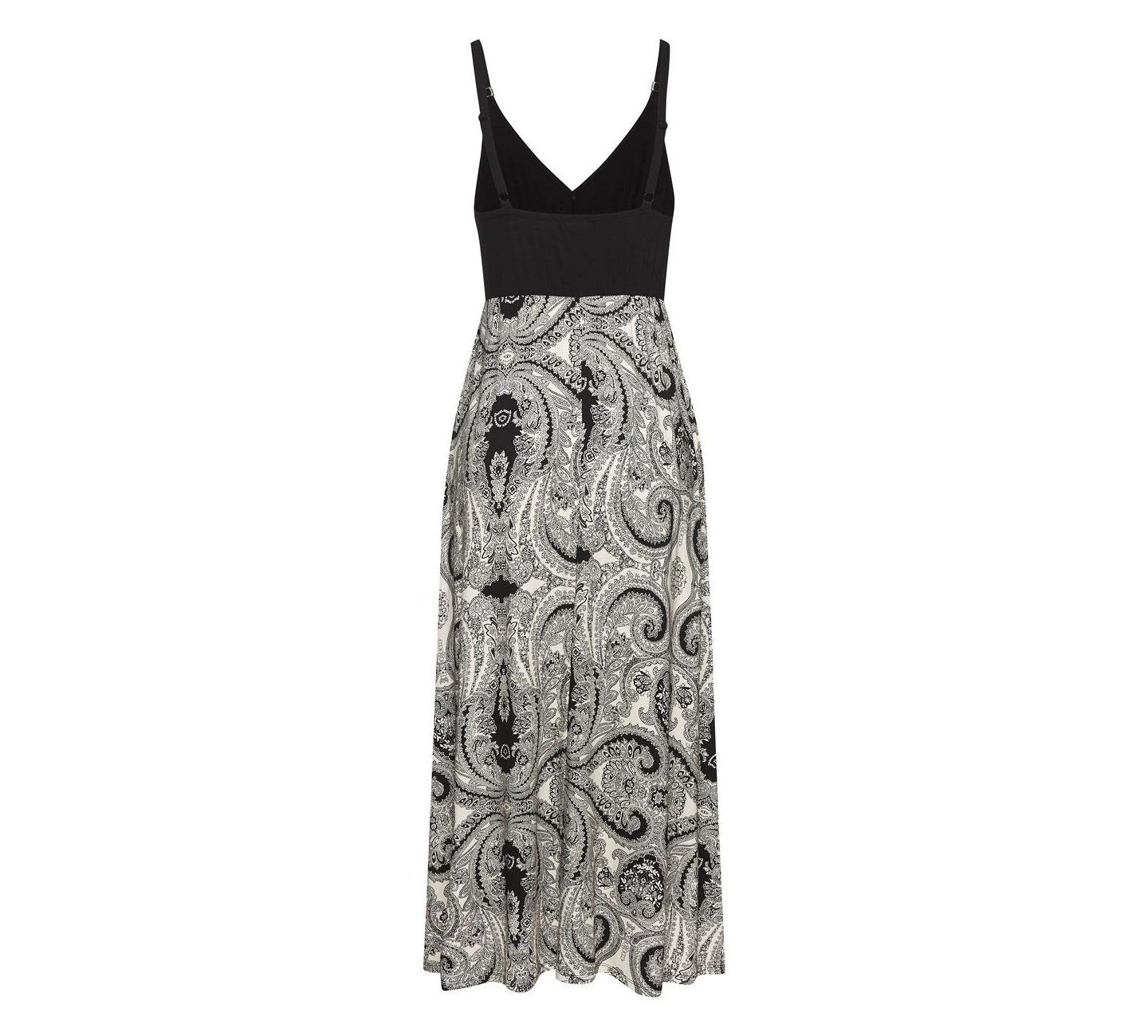 Женское платье Lascana Paisley Empire Waist Maxi, цвет: Чёрный / Молочный — фото 5