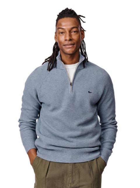 Мужской свитер Aubin Owmby Quarter-Zip Long Sleeve, цвет: Pale Bliue