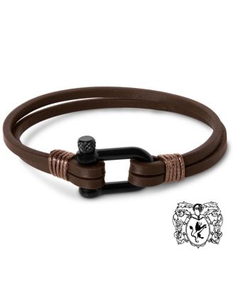 Men's Paneled Leather Bracelet