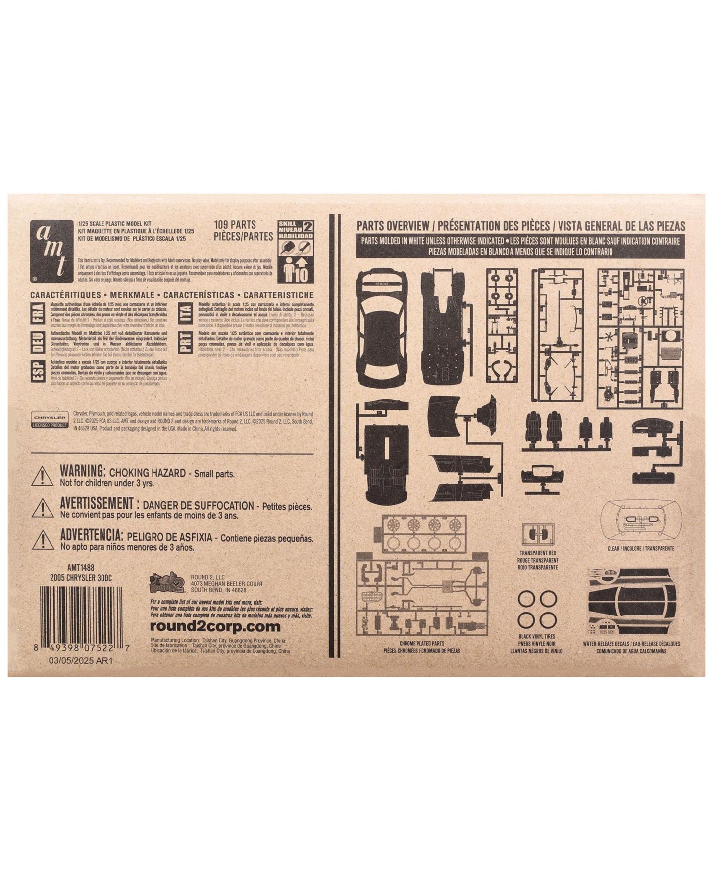 Детские игрушки AMT 1/25 Scale 2005 Chrysler 300C Skill 2 5.7L V8 Hemi Engine Detailed-Interior Model Kit — фото 4
