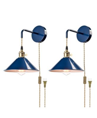 Industrial Wall Light Fixture Plug-in Macaroon Wall Sconce Set of Two