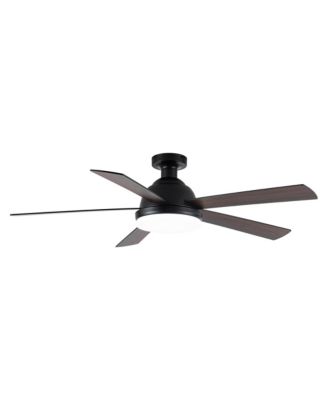 52" Modern Plywood Reversible Smart Flush Mount Ceiling Fan with Dimmable Light and APP Control