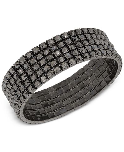 2028 Hematite-Tone Pavé Stretch Bracelet