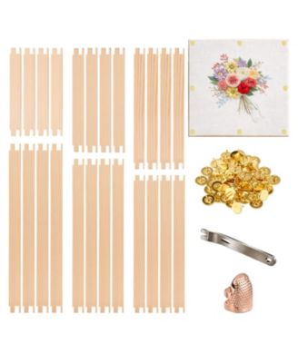 Wooden Needlepoint Stretcher Bars Set with Thumb Tacks Tack Remover and Thimble