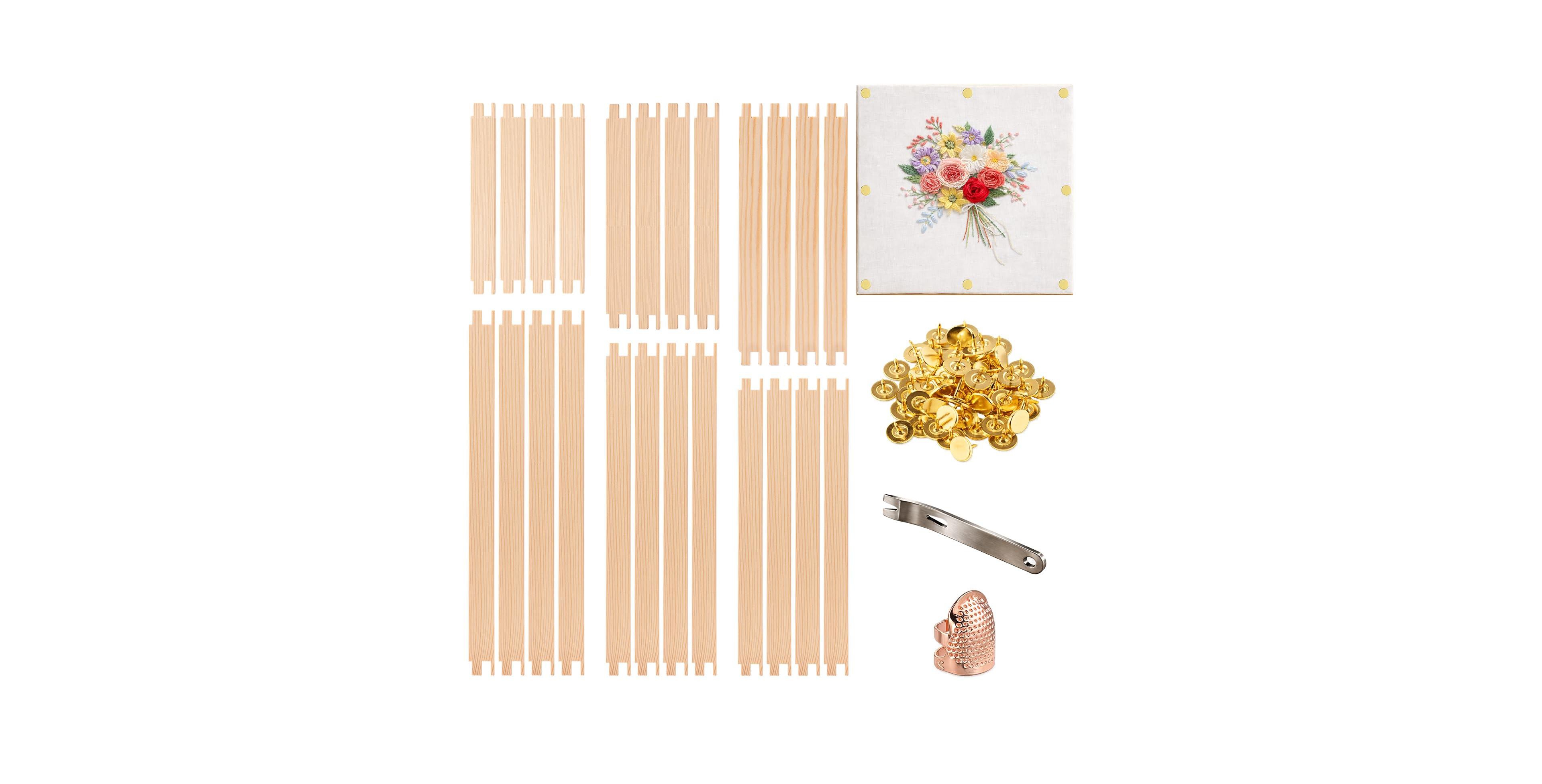 Aeelike Wooden Needlepoint Stretcher Bars Set with Thumb Tacks Tack Remover and Thimble
