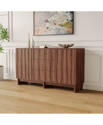59.1" Farmhouse Buffet Sideboard with 2 Doors and 3 Drawers