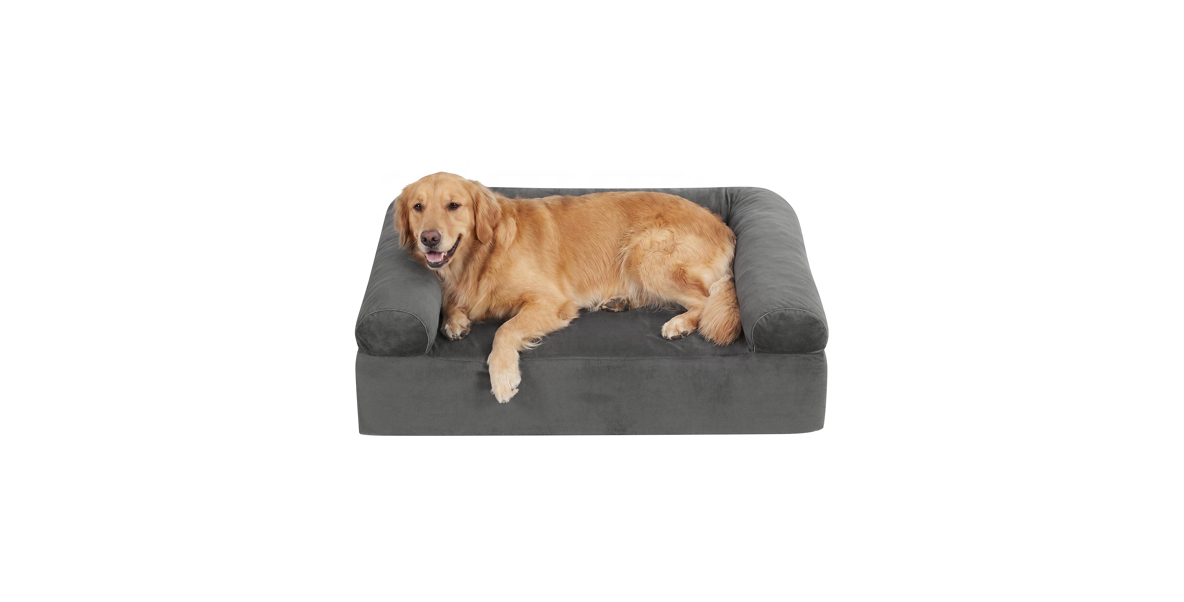 Gymax Cooling Gel Memory Foam Dog Bed with Bolsters Washable Cover and Non-slip Bottom