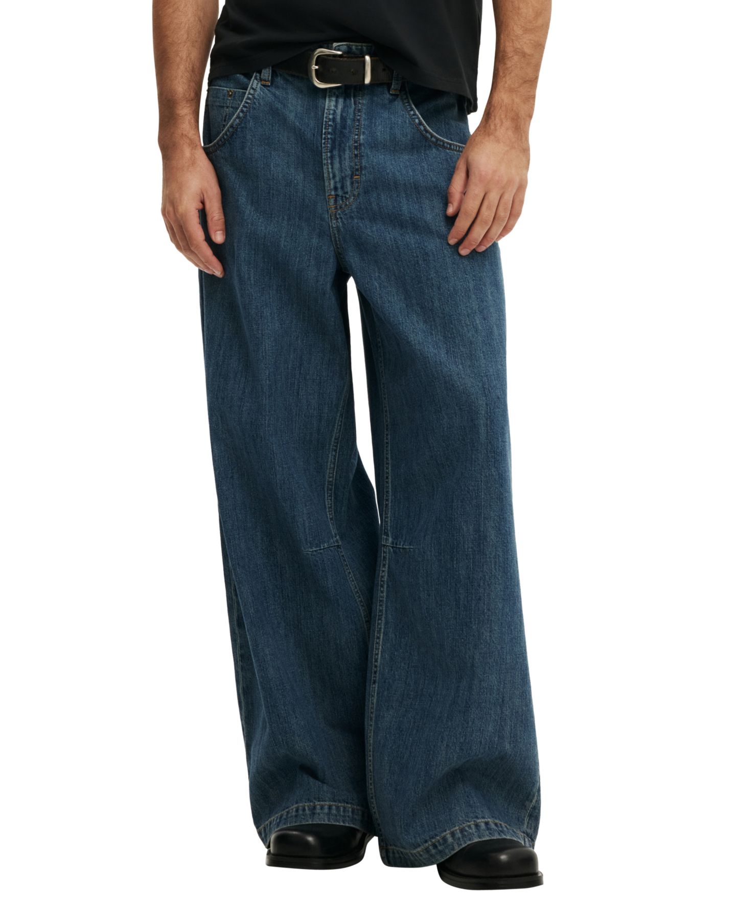 Мужские джинсы COTTON ON Y2K Wide-Leg Baggy, цвет: Угольный синий — фото 2