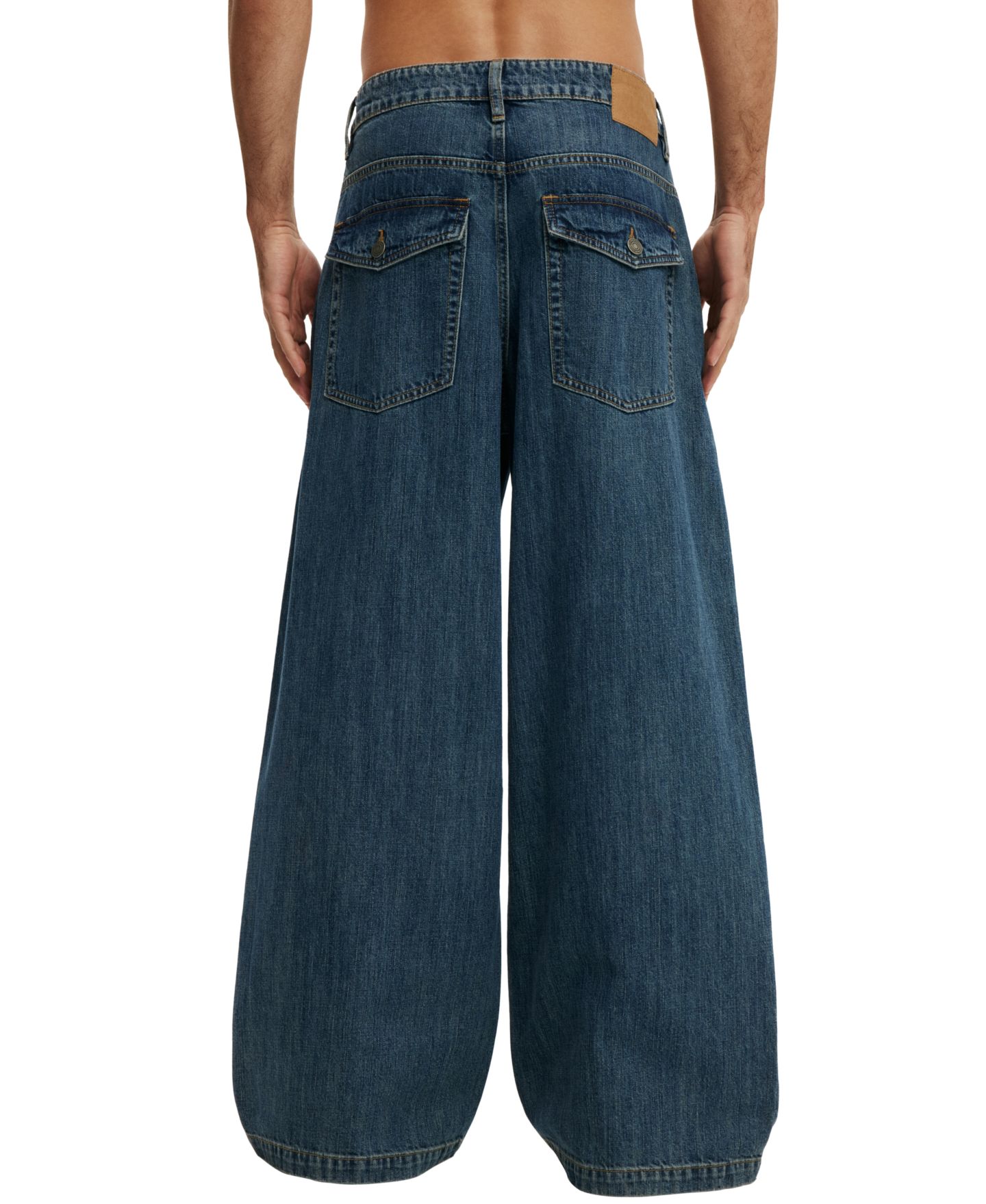 Мужские джинсы COTTON ON Y2K Wide-Leg Baggy, цвет: Угольный синий — фото 5