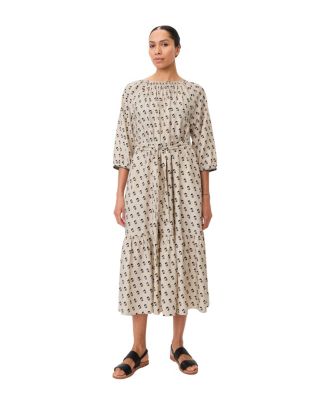 Women's Gathered Neck Midi Dress