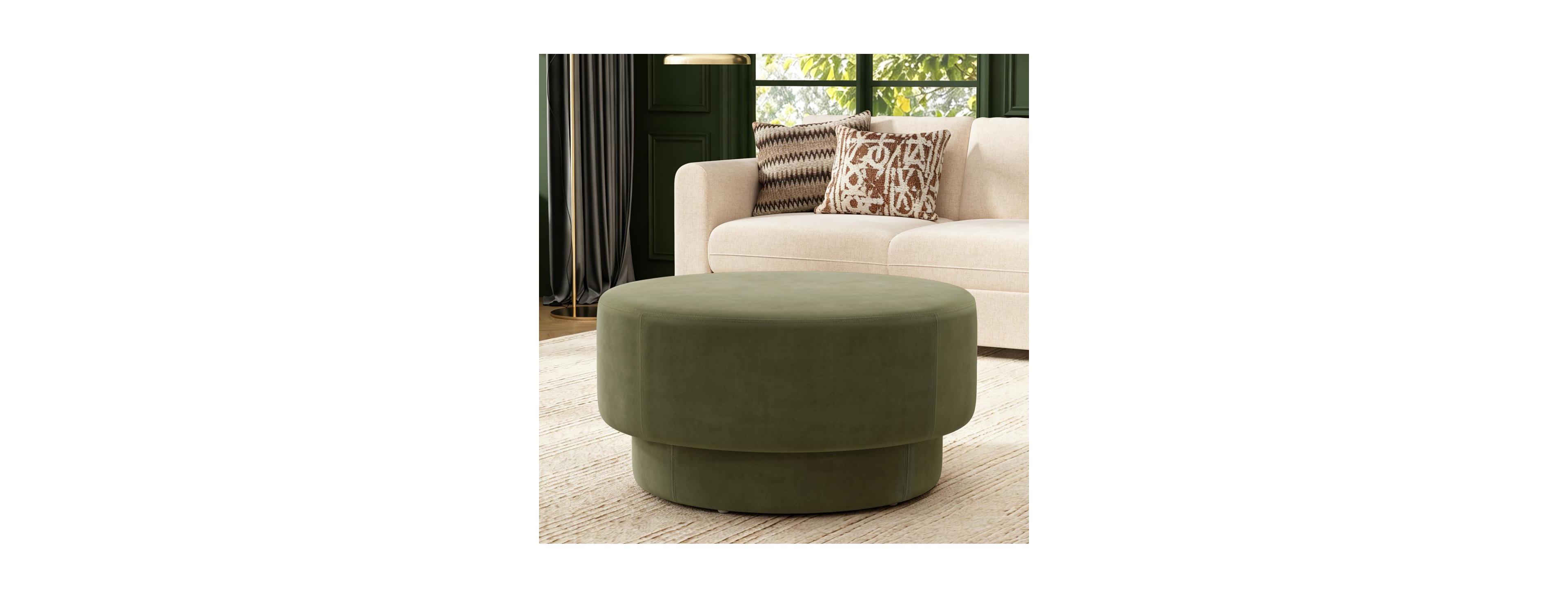 Streamdale Furniture 33" Round Double-Deck Ottoman Coffee Table