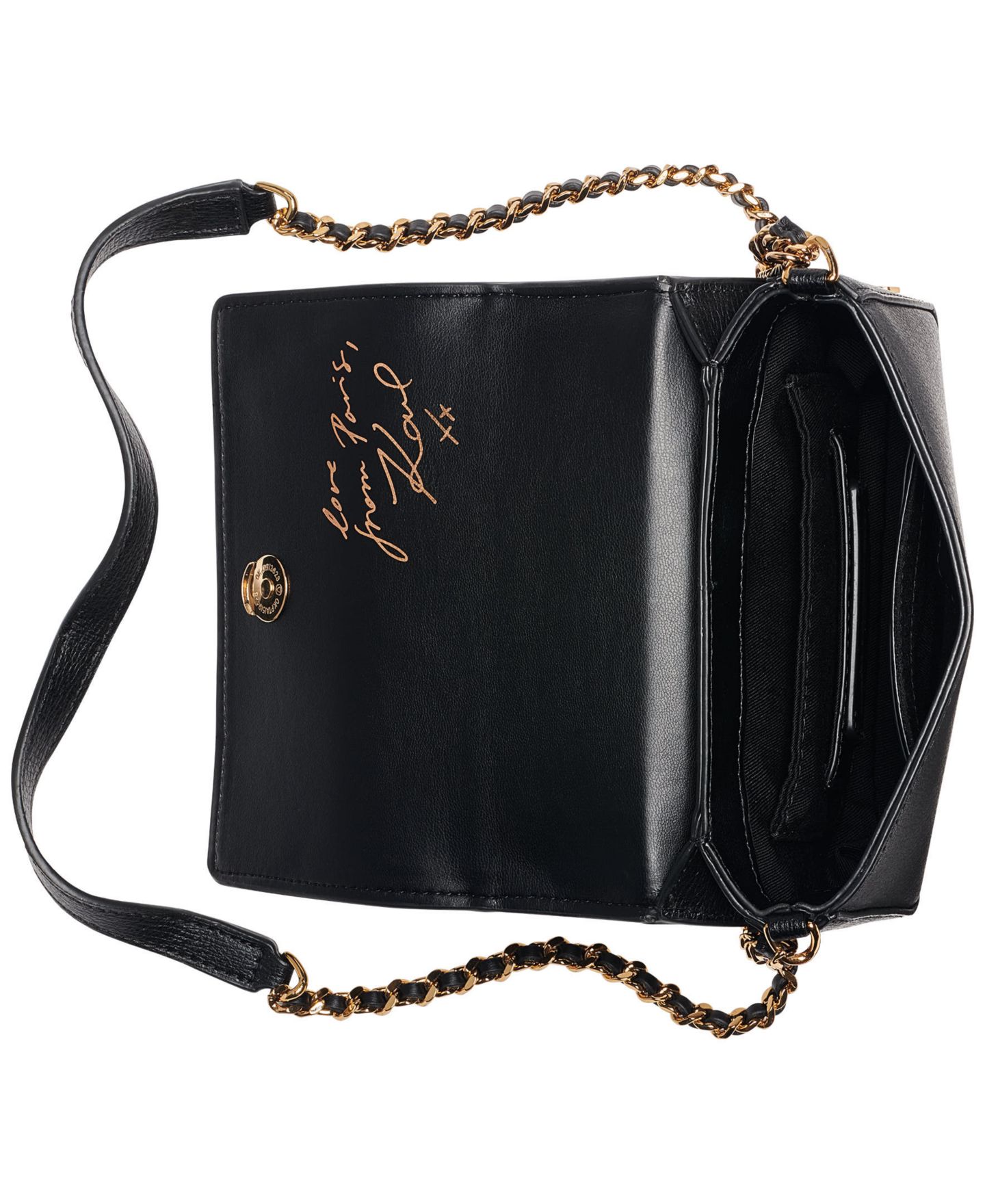 Женская сумка KARL LAGERFELD PARIS Ikons Book Mini Leather Crossbody Handbag, цвет: Чёрный / Золотой — фото 4