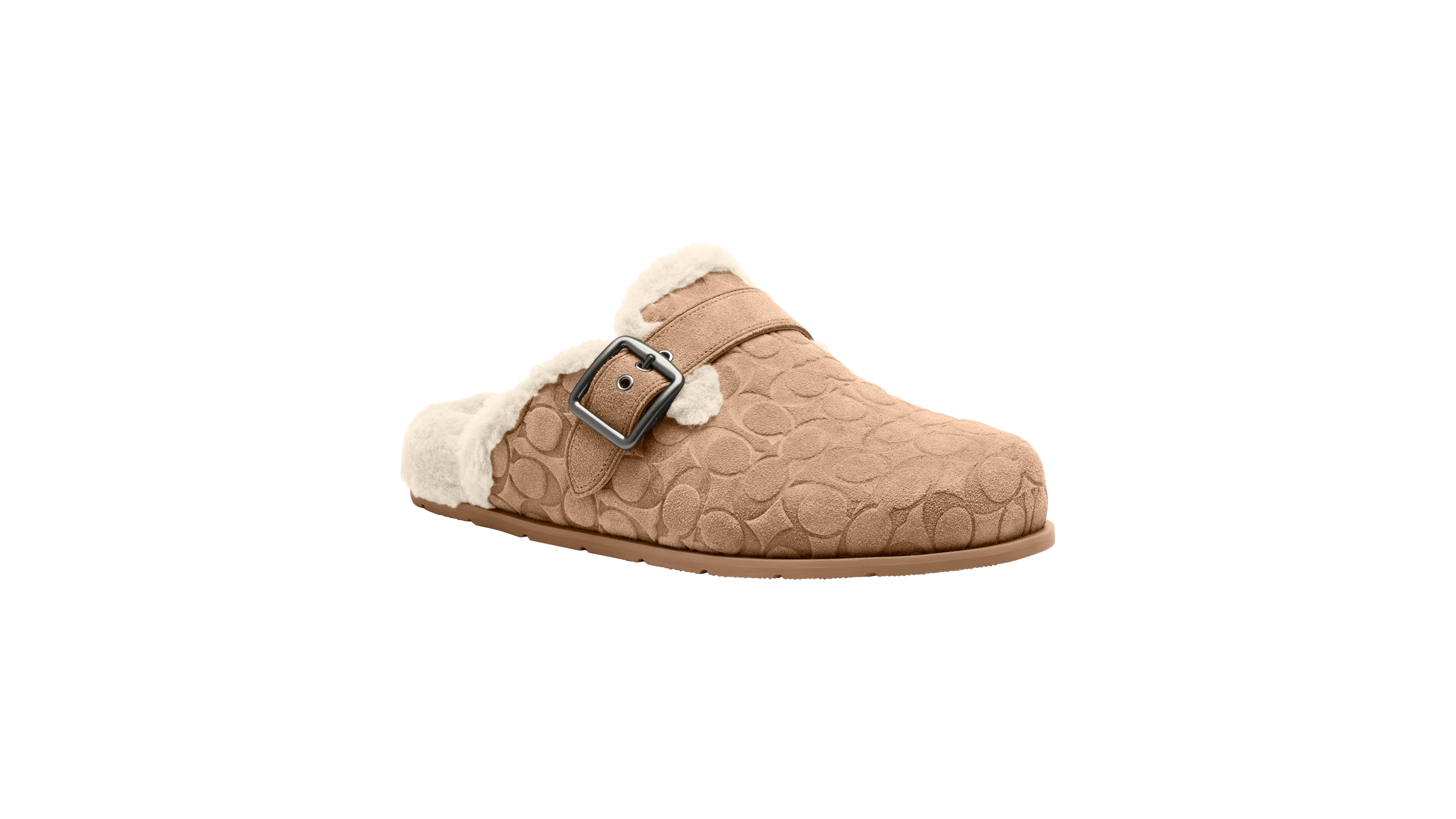 Coach Men's Buckle Clog Signature Slippers
