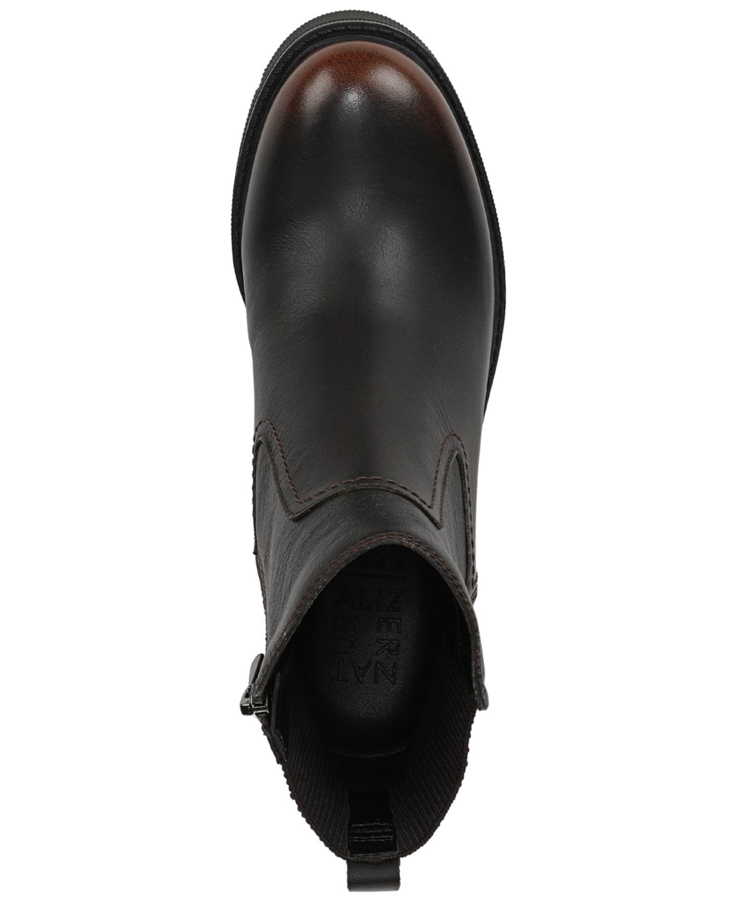Женские ботинки Naturalizer Juni Lug Sole Block Heel Chelsea, цвет: Чёрный / Коричневый кожаный — фото 6