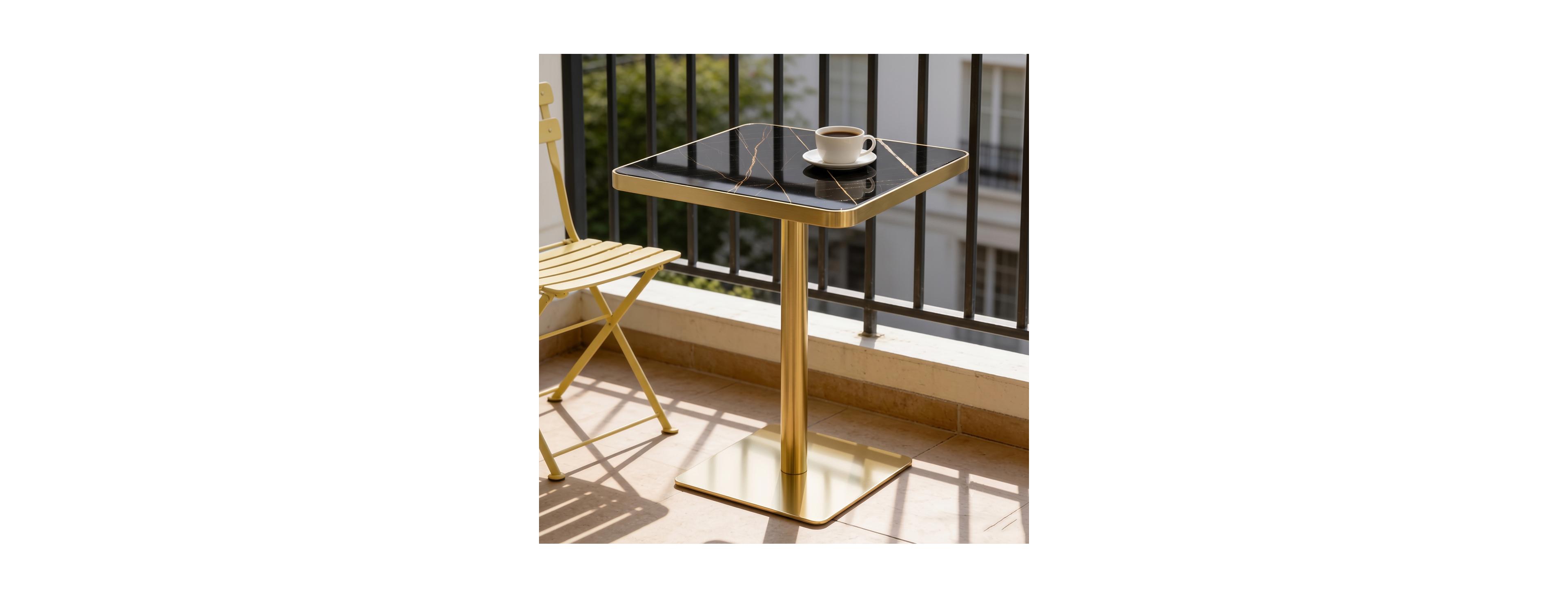 Streamdale Furniture 24" Modern Faux Marble Bistro Table with Pedestal Base