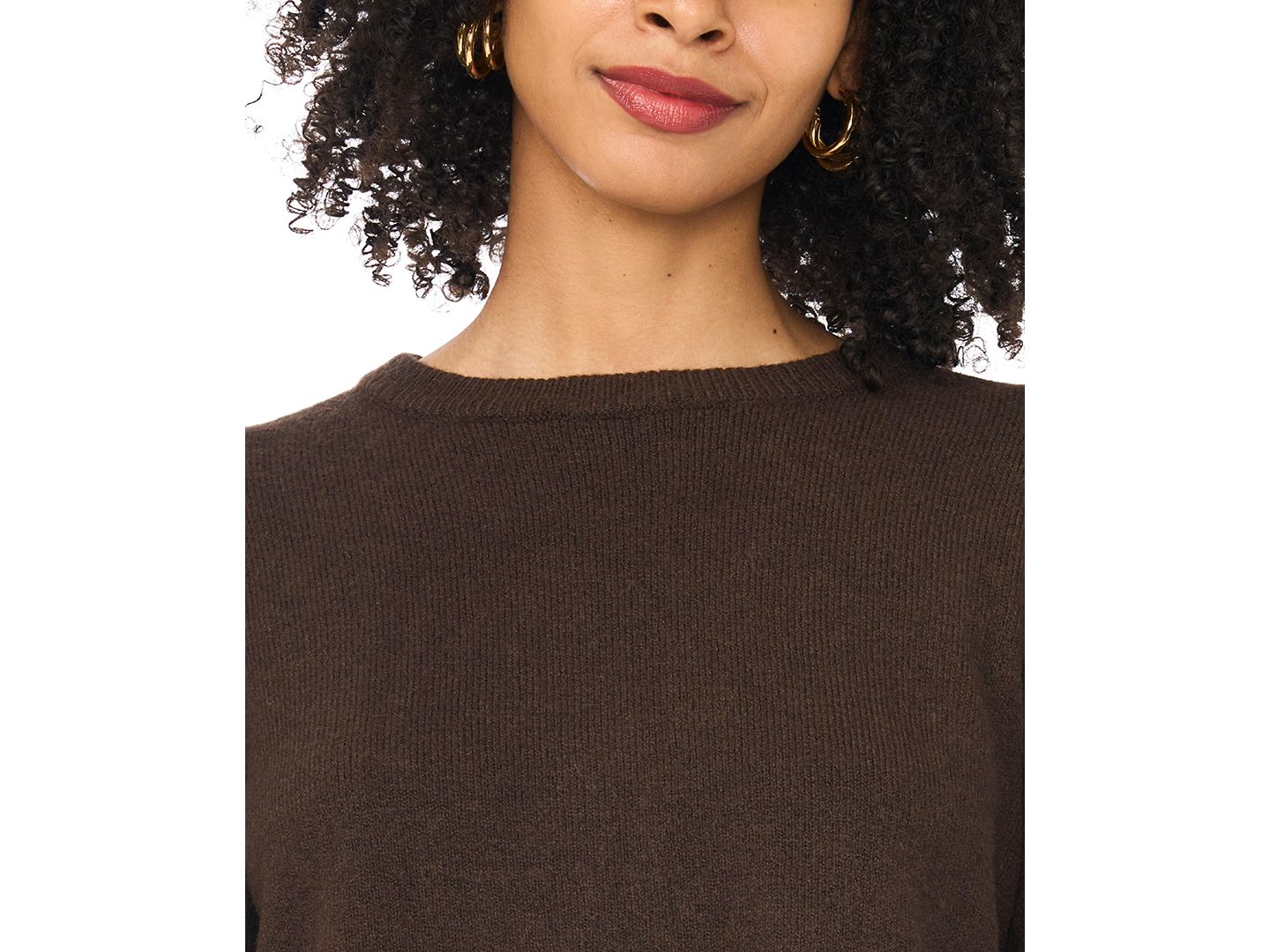 Женский свитер Vince Camuto Chenille Embroidery 3/4-Length Sleeve, цвет: Шоколадный — фото 6