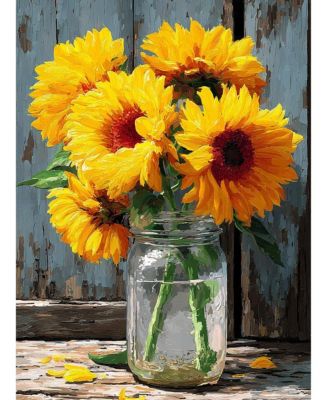 14ct Counted Cross Stitch Kit for Adults Sunflower Printed Art Craft Supplies