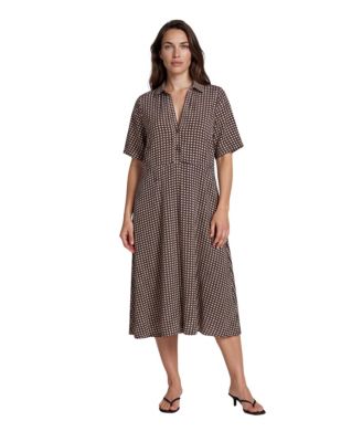 Women's MaNaterinna Short-Sleeve Collared A-Line Midi Dress