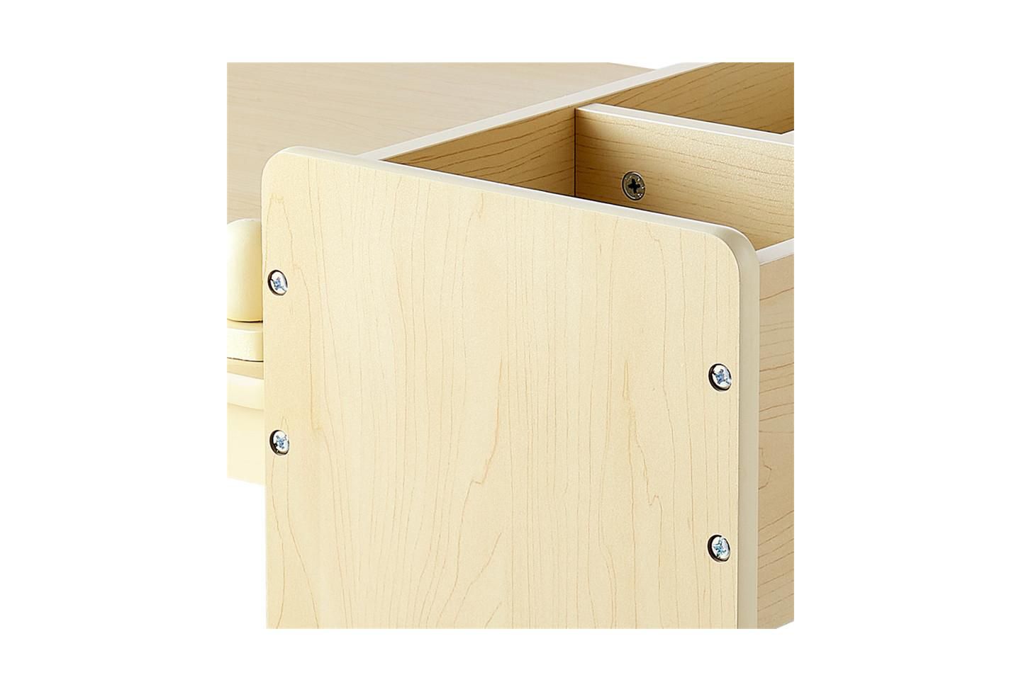 Детские игрушки YOBTOP Kids Art Table with 3-Tier Storage Paper-Roll Holder 3-Piece Activity Desk with 2 Chairs, Ages 2+, цвет: Коричневый — фото 9