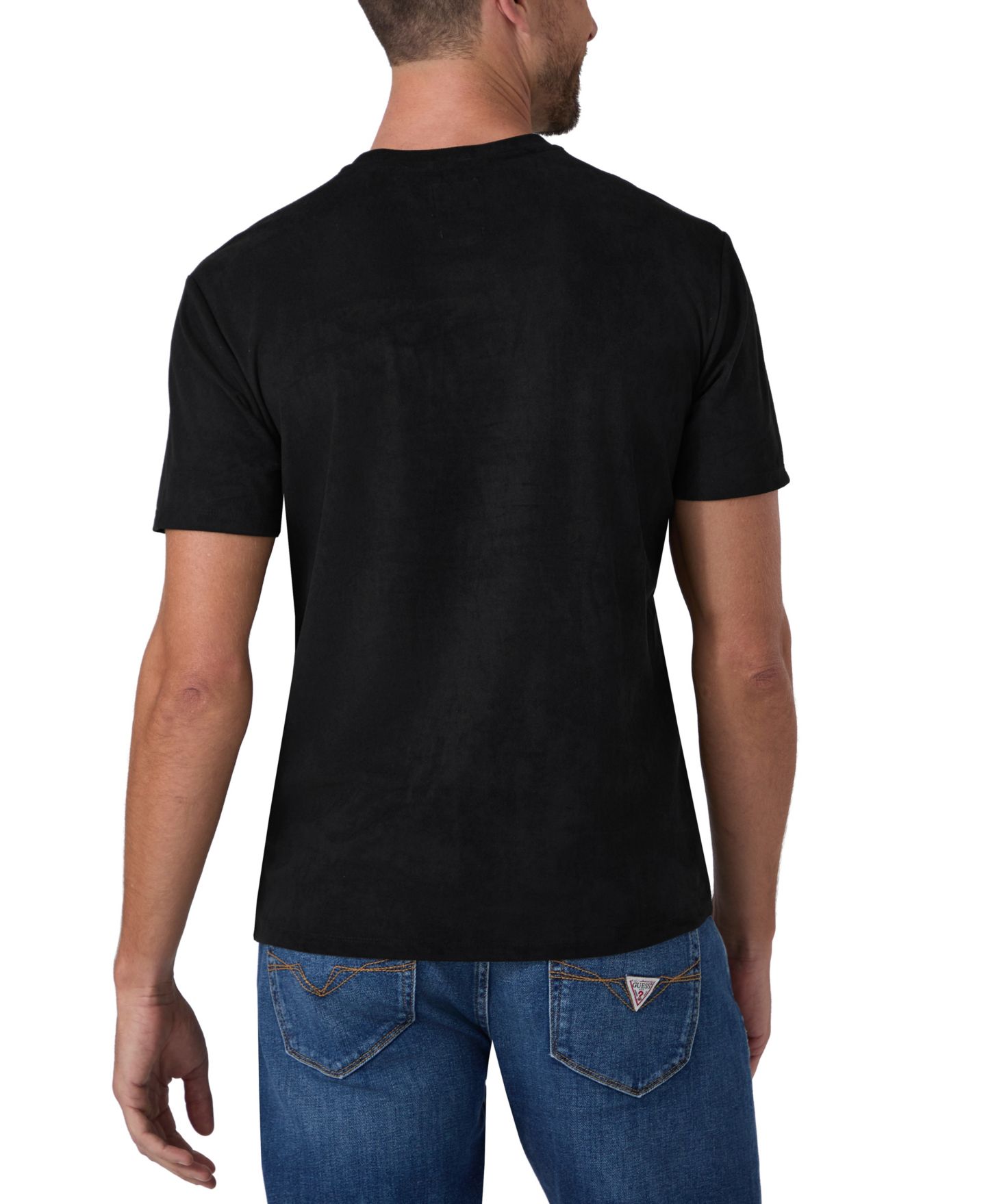 Мужская футболка GUESS Garrett Quatro Q Short Sleeve, цвет: Угольно-чёрный разноцветный — фото 6