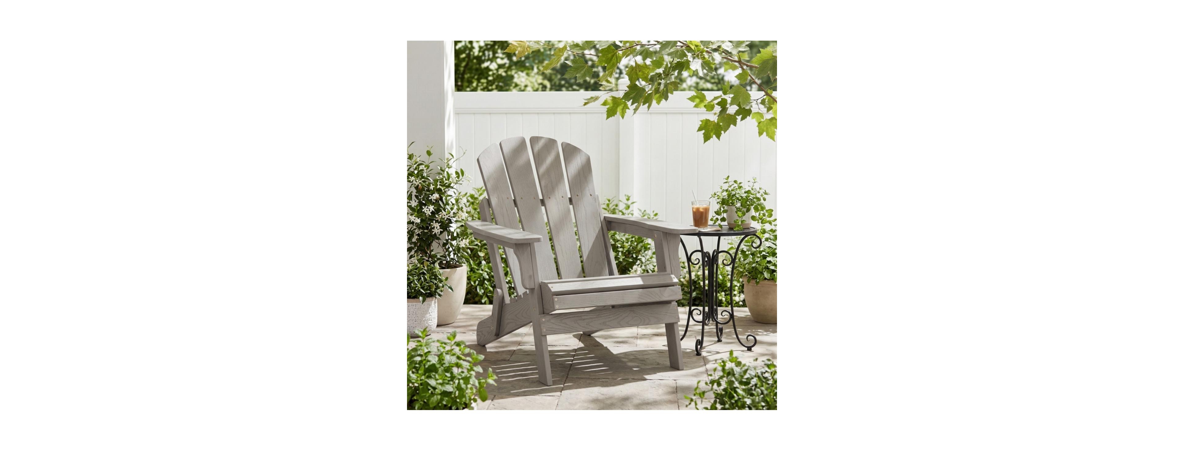 ECHTPeak Folding Wooden Adirondack Chair, 330LBS Oversized Capacity Pre-Assembled Seat and Backrest, Patio Chair for Garden Backyard Pool Deck Beach