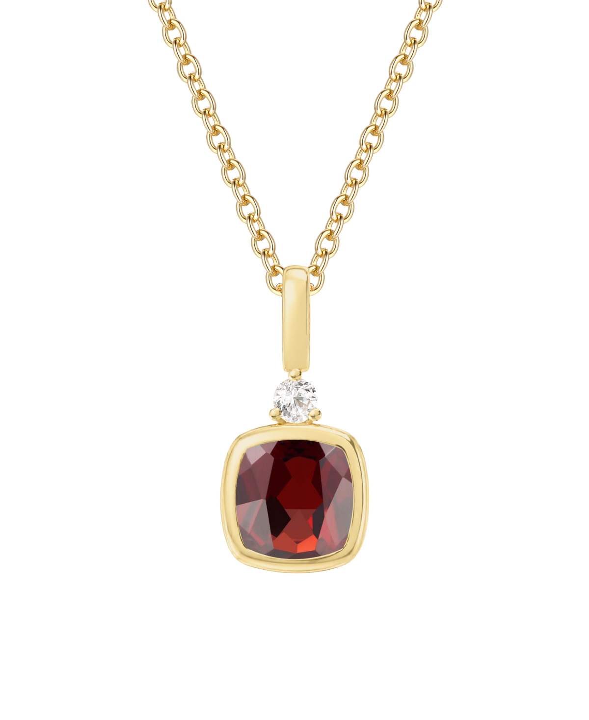 Amethyst & White Topaz Pendant (5/8 ct. t.w. Amethyst, .03 ct. t.w. White Topaz) in 14K Gold Over Sterling Silver - Garnet / 14k Gold Over Sterling Si