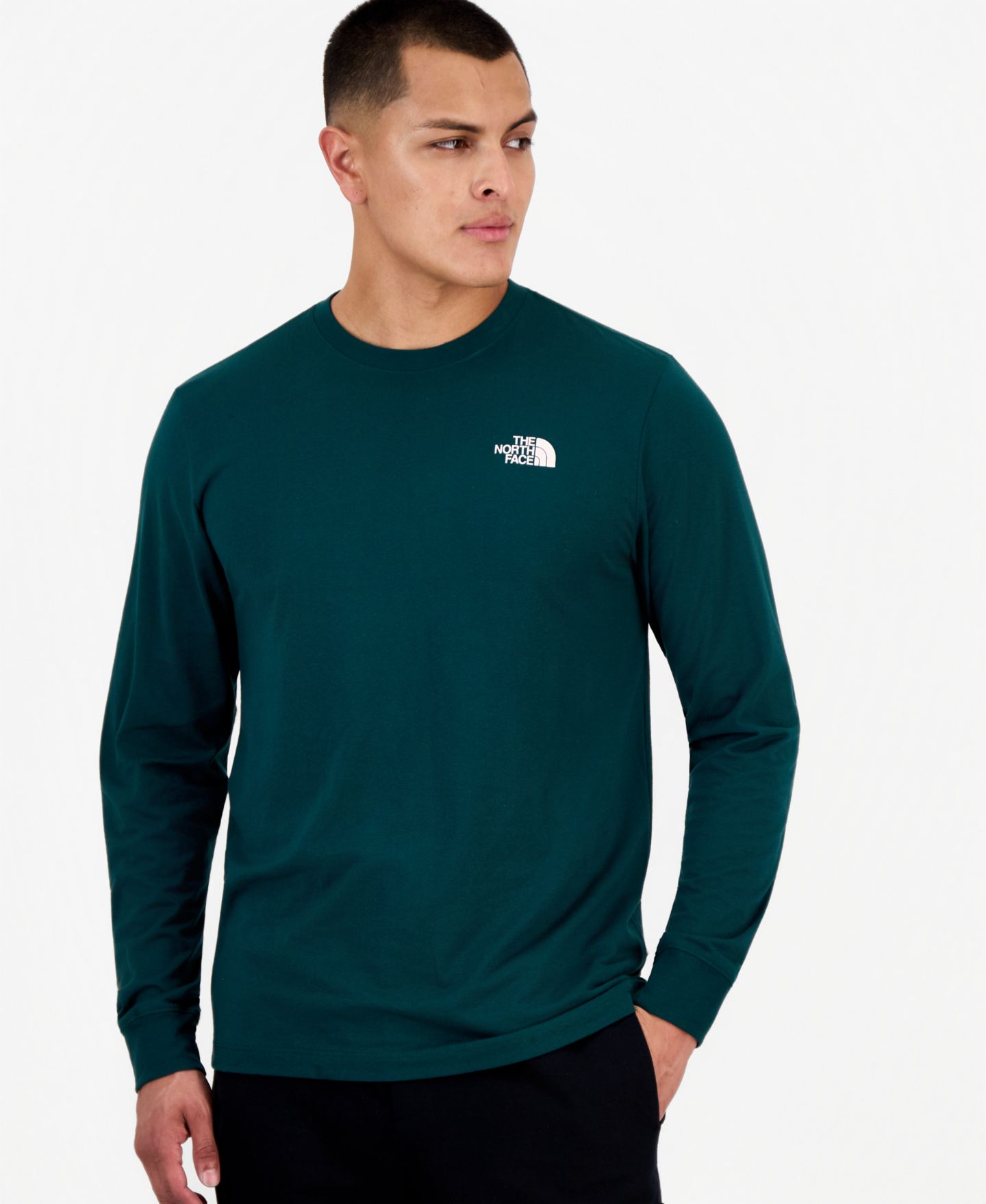 Мужская футболка The North Face Tnf Mtn Graphic Classic-Fit Long-Sleeve, цвет: Тёмно-зелёный — фото 1