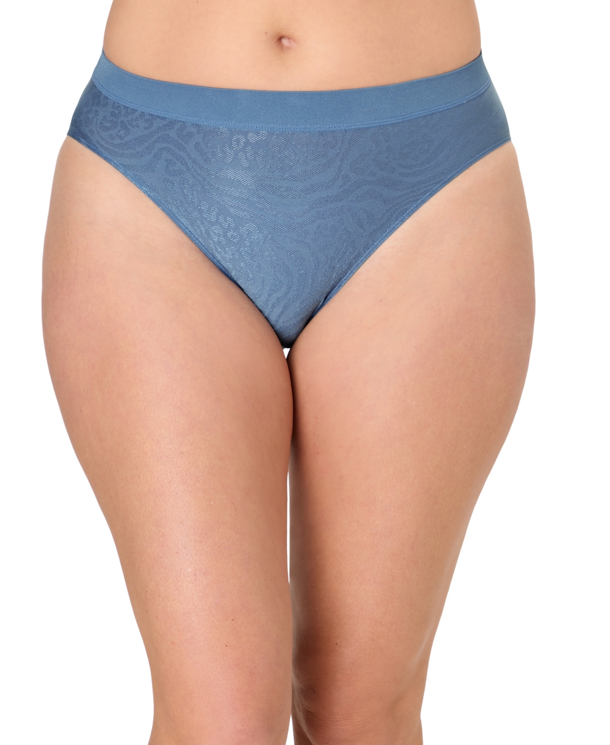 Bali One Smooth U All-Over Smoothing Hi Cut Brief Underwear 2362 - Antique Blue Mixed Animal