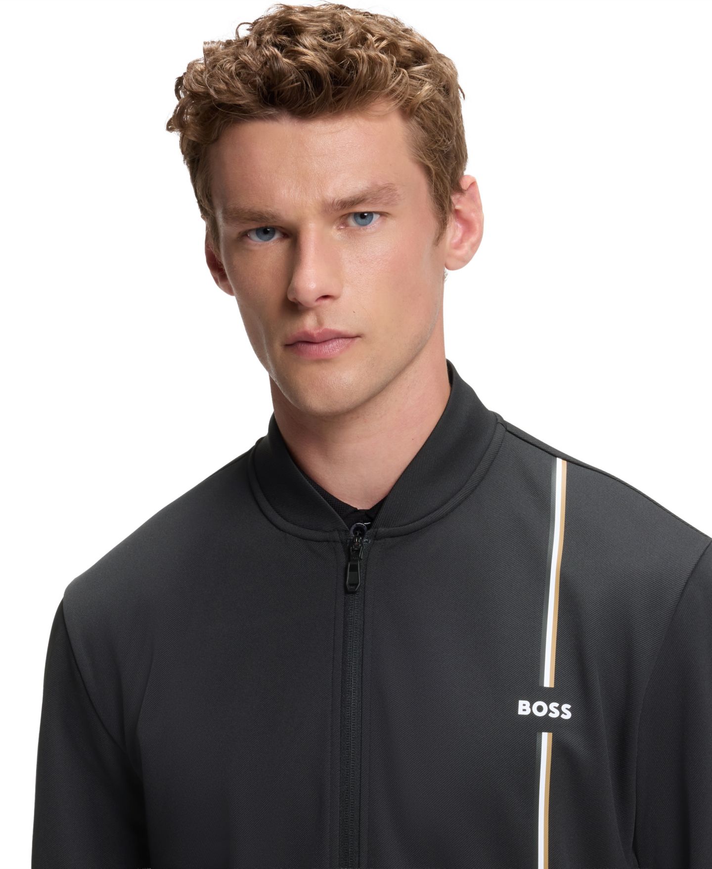 Мужской свитшот Hugo Boss Stretch Regular-Fit Full-Zip, цвет: Чёрный — фото 5